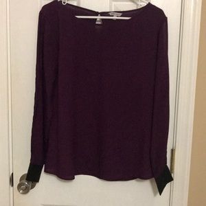 Long Sleeve Purple Top with Peekaboo Sleeves